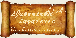 LJubomirka Lazarević vizit kartica